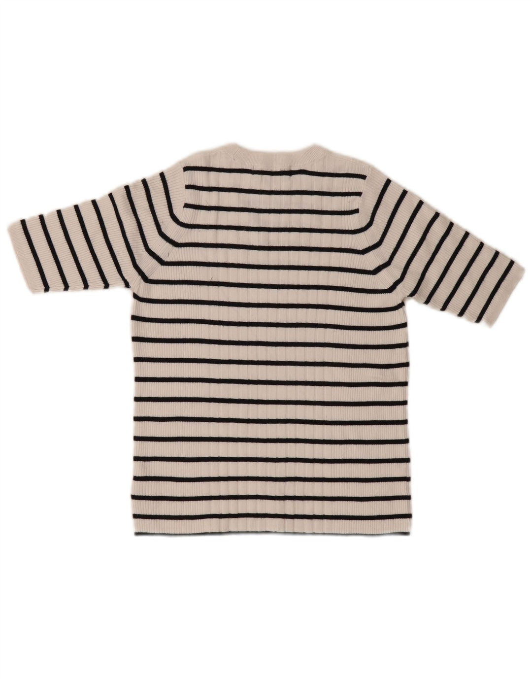Suéter feminino Marks & Spencer com gola redonda e listrado branco médio UK 12