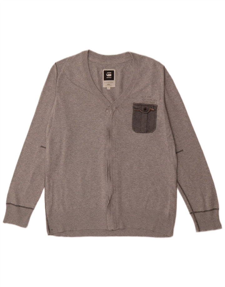 Suéter cardigã masculino G-STAR XL algodão cinza