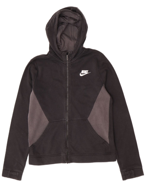 Suéter Nike Boys Zip com capuz 13-14 anos XL preto colorblock algodão