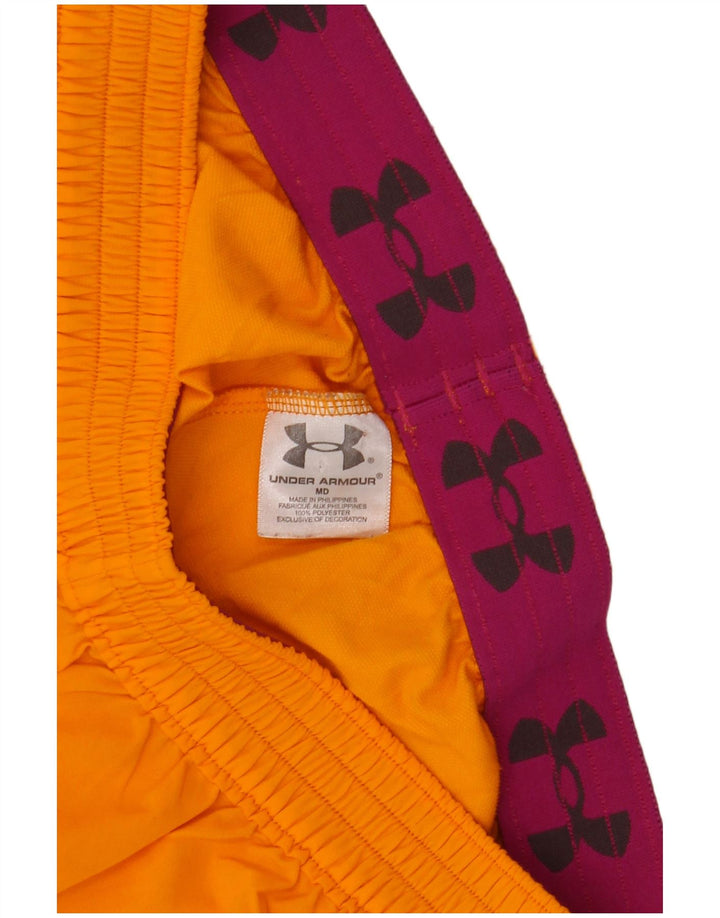 Shorts esportivos femininos Under Armour UK 12 poliéster laranja médio