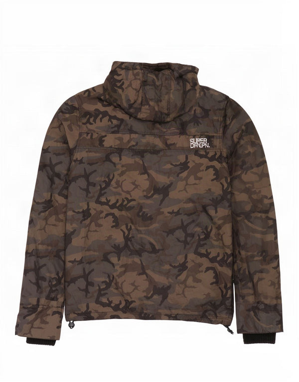 Jaqueta de chuva masculina Superdry com capuz UK 42 XL camuflagem multicolorida nylon
