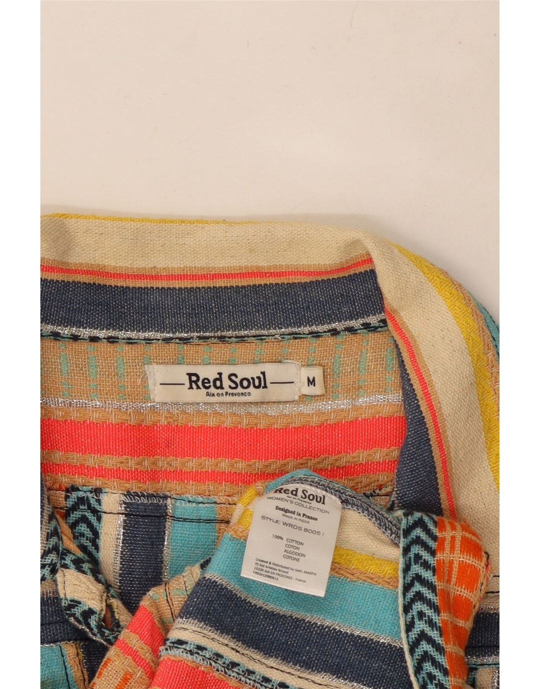 Jaqueta utilitária feminina VINTAGE UK 12 algodão listrado médio multicolorido