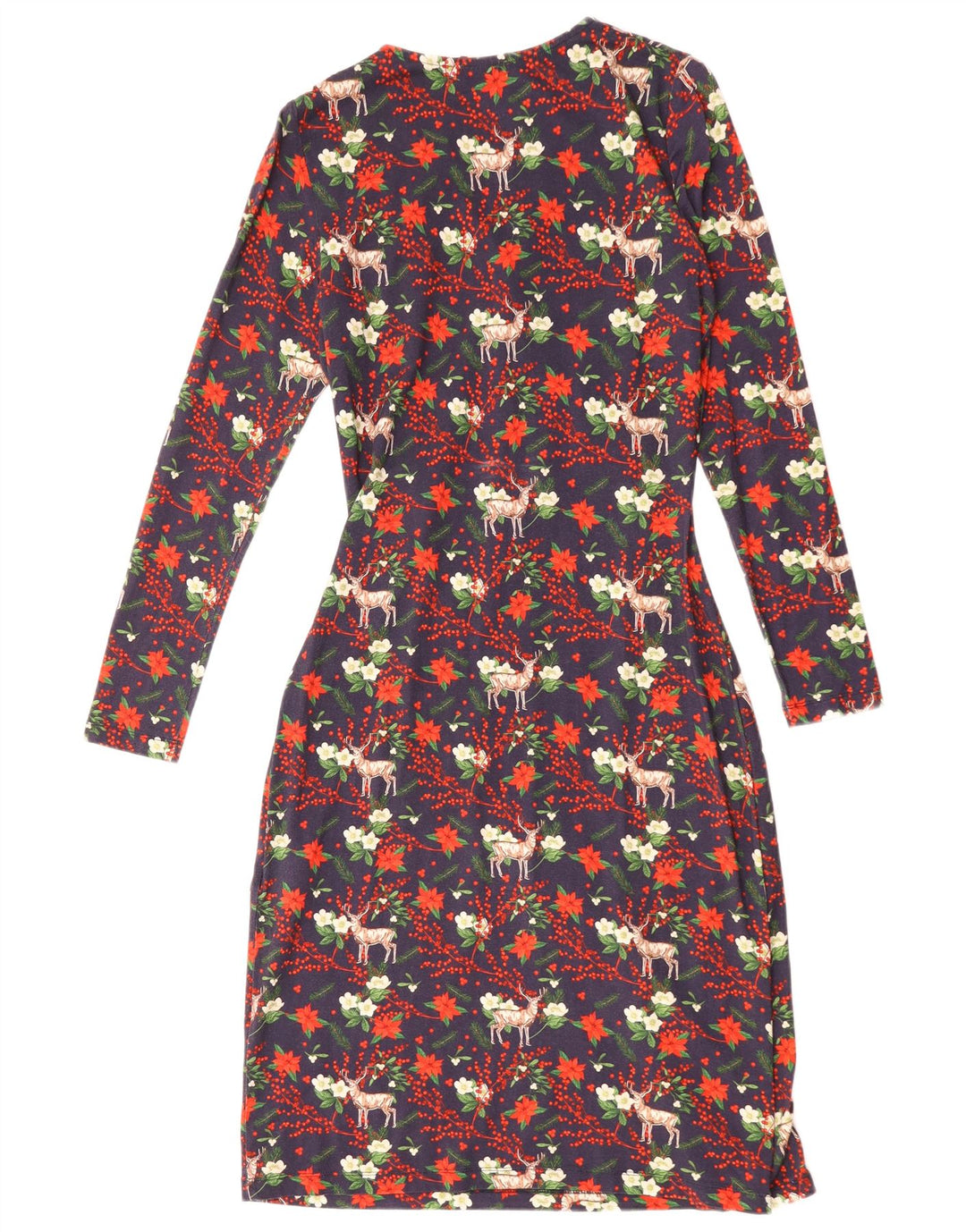 Vestido bainha feminino Joe Browns Reino Unido 8 pequeno azul marinho floral viscose