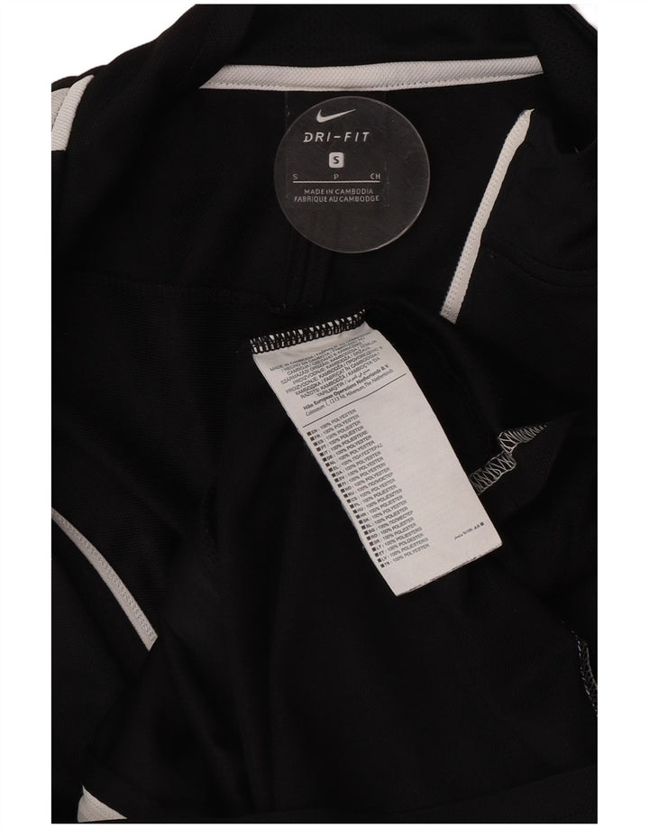 Nike Mens Dri Fit Tracksuit Top Jacket Pequeno Preto Colourblock Poliéster