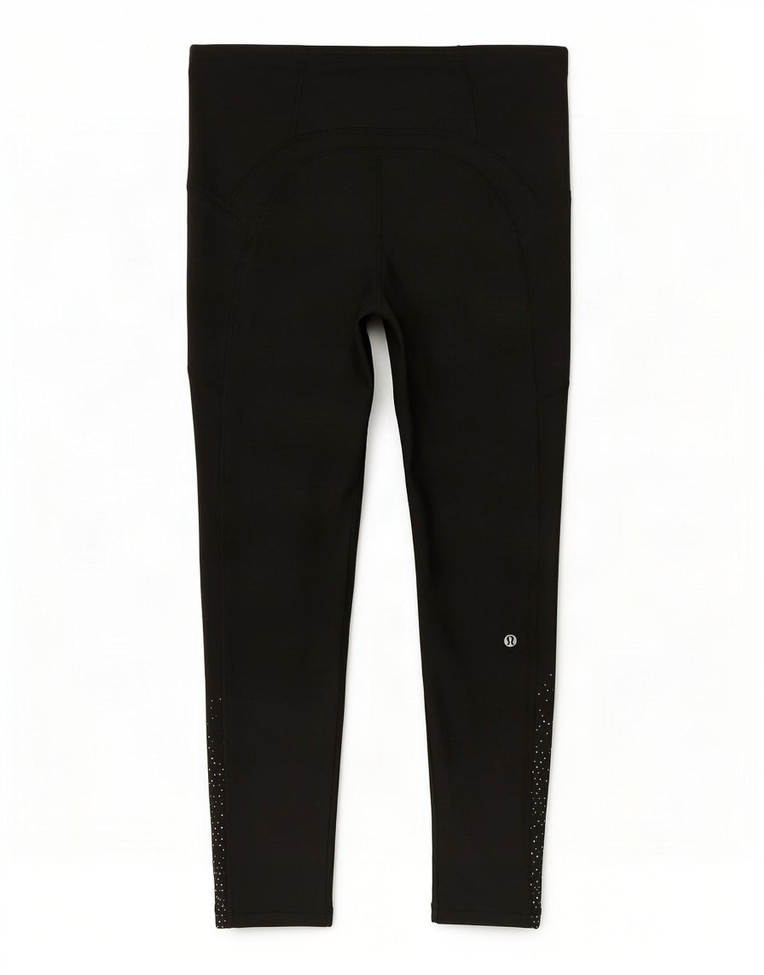 Leggings femininas Lululemon US 10 grandes pretas manchadas