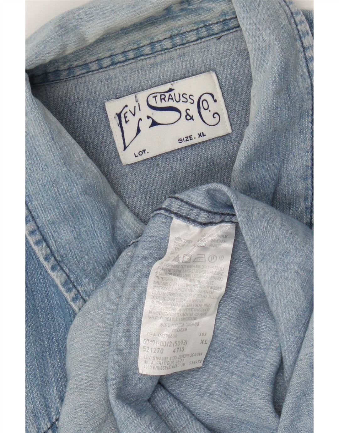 Camisa jeans masculina Levi's XL azul algodão