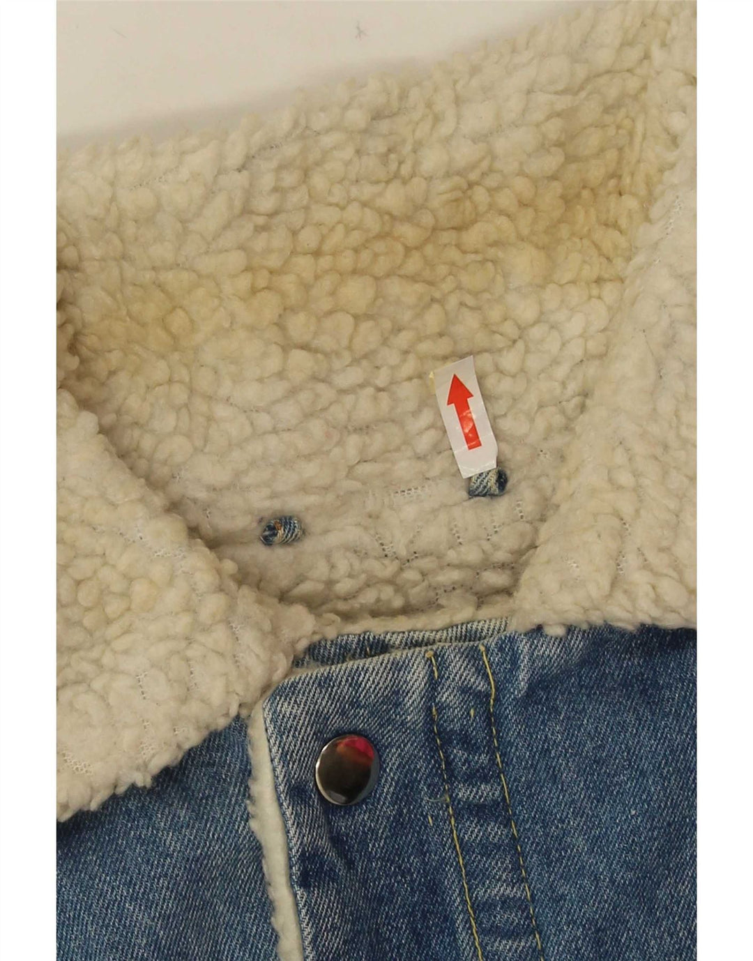 Jaqueta jeans masculina vintage Sherpa Reino Unido 38 azul médio