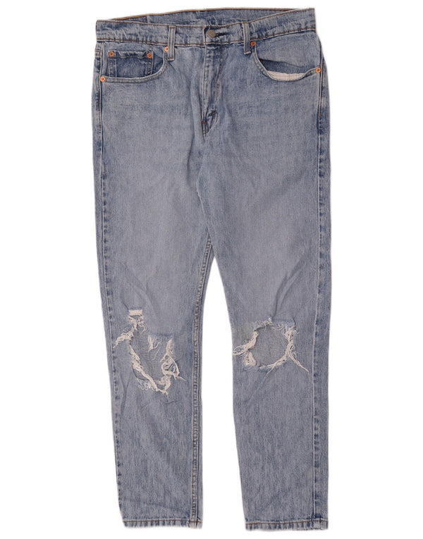 Levi's Masculino 512 Distressed Slim Tapered Jeans W33 L30 Azul Algodão