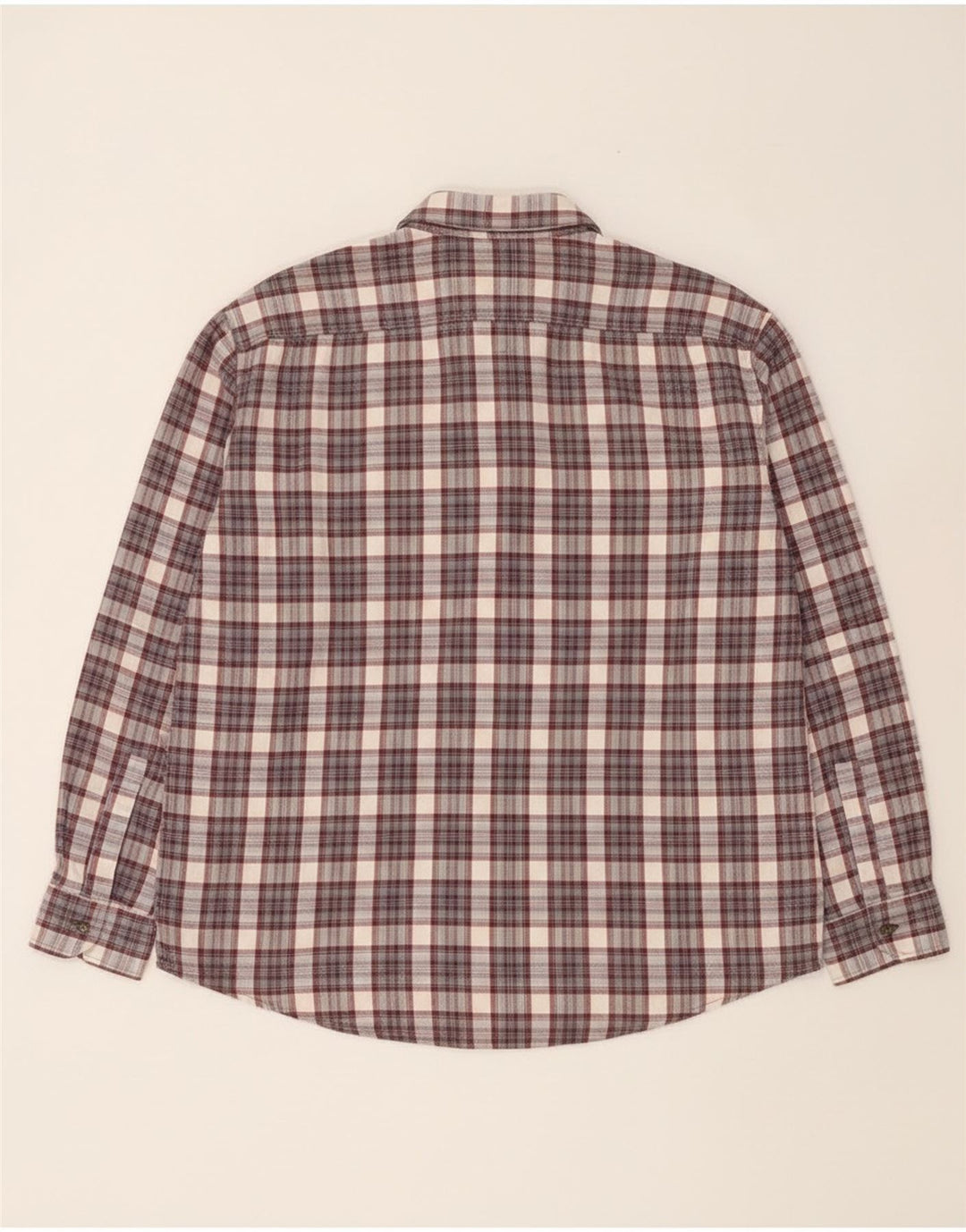 Camisa masculina de flanela do projeto europeu XL cinza xadrez algodão