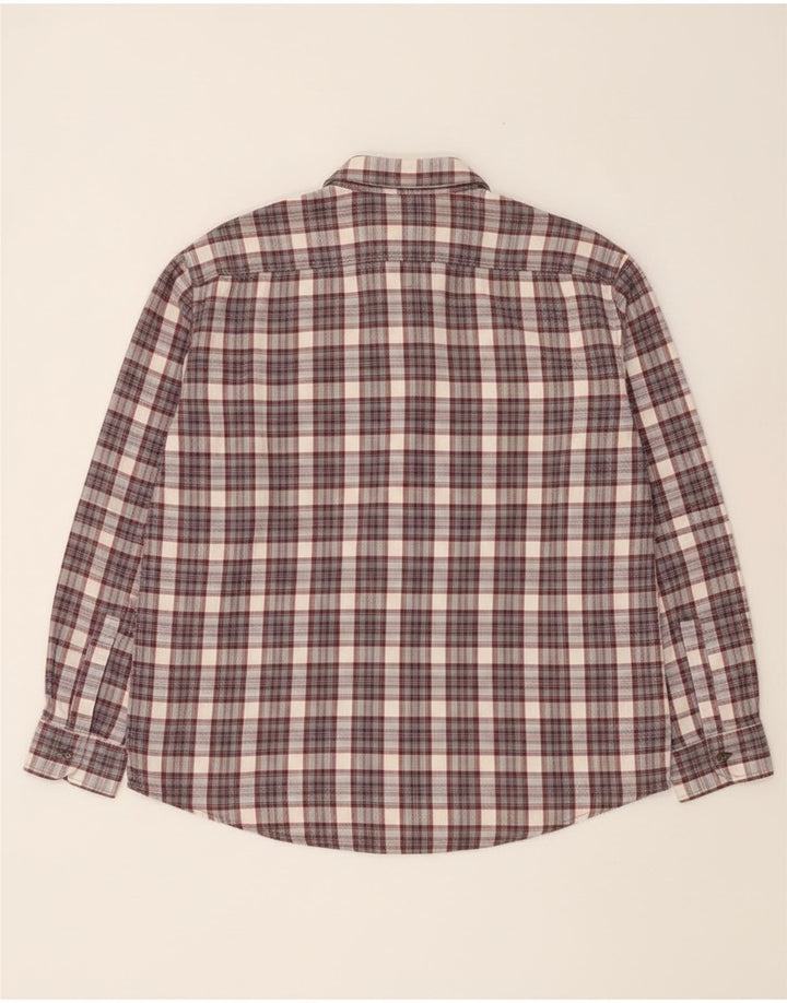 Camisa masculina de flanela do projeto europeu XL cinza xadrez algodão