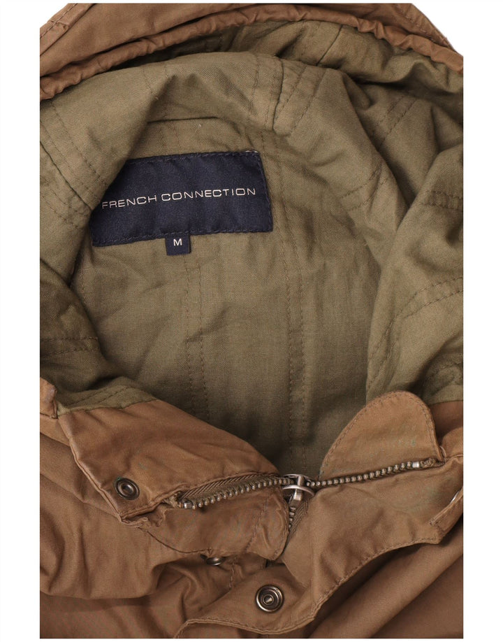 Jaqueta corta-vento masculina com capuz French Connection Reino Unido 38 marrom médio
