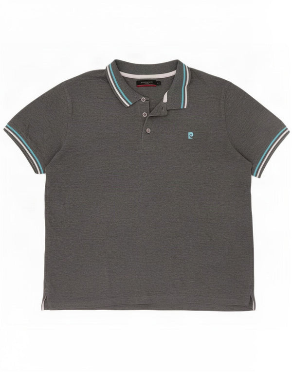 Camisa polo masculina Pierre Cardin 2XL algodão cinza