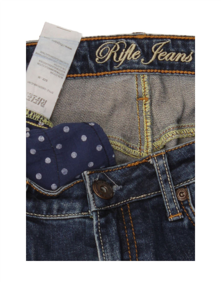 Rifle feminino slim jeans W30 L34 algodão azul