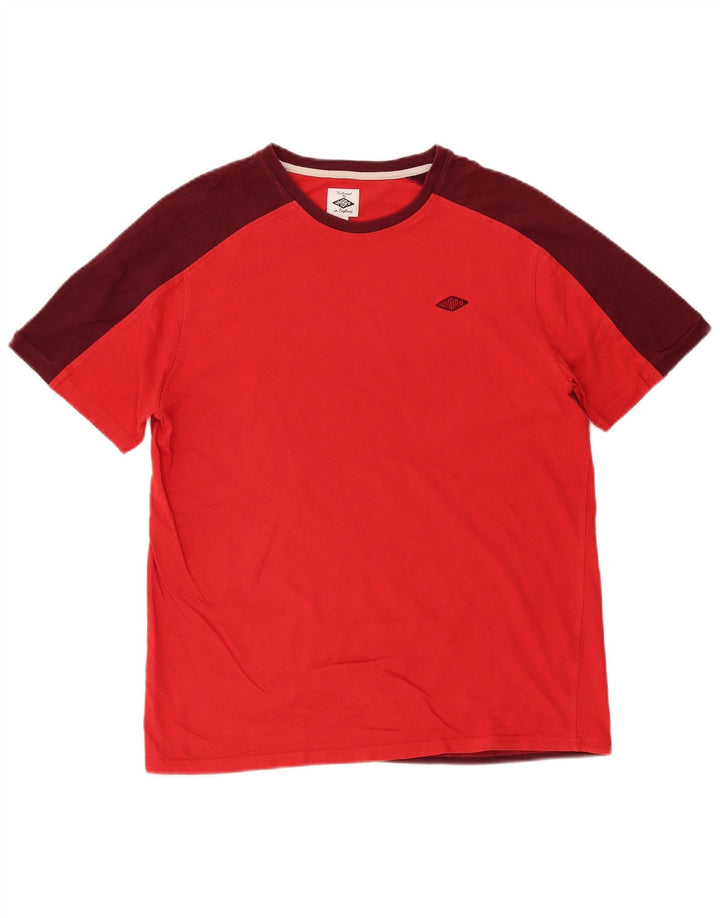 Camiseta masculina Umbro grande bloco colorido vermelho