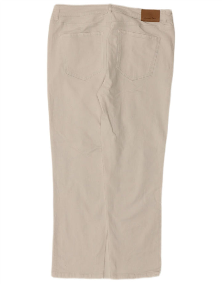 Jeans reto feminino Massimo Dutti EU 42 grande W32 L26 branco