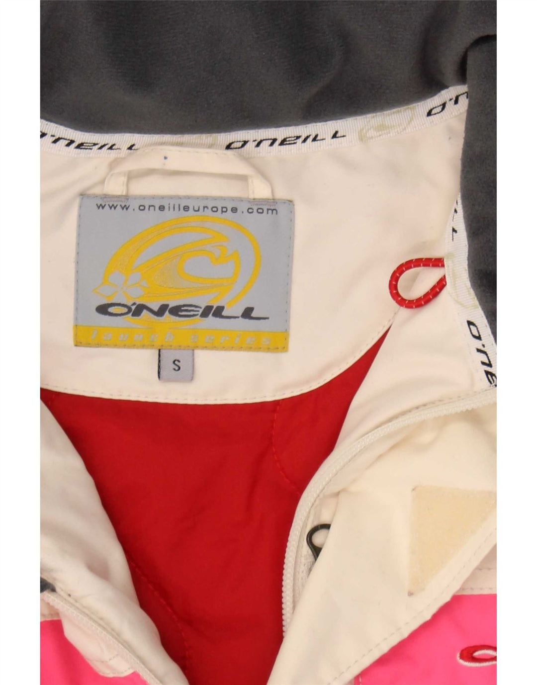 Jaqueta corta-vento feminina O'Neill UK 10 poliéster colorblock branco pequeno