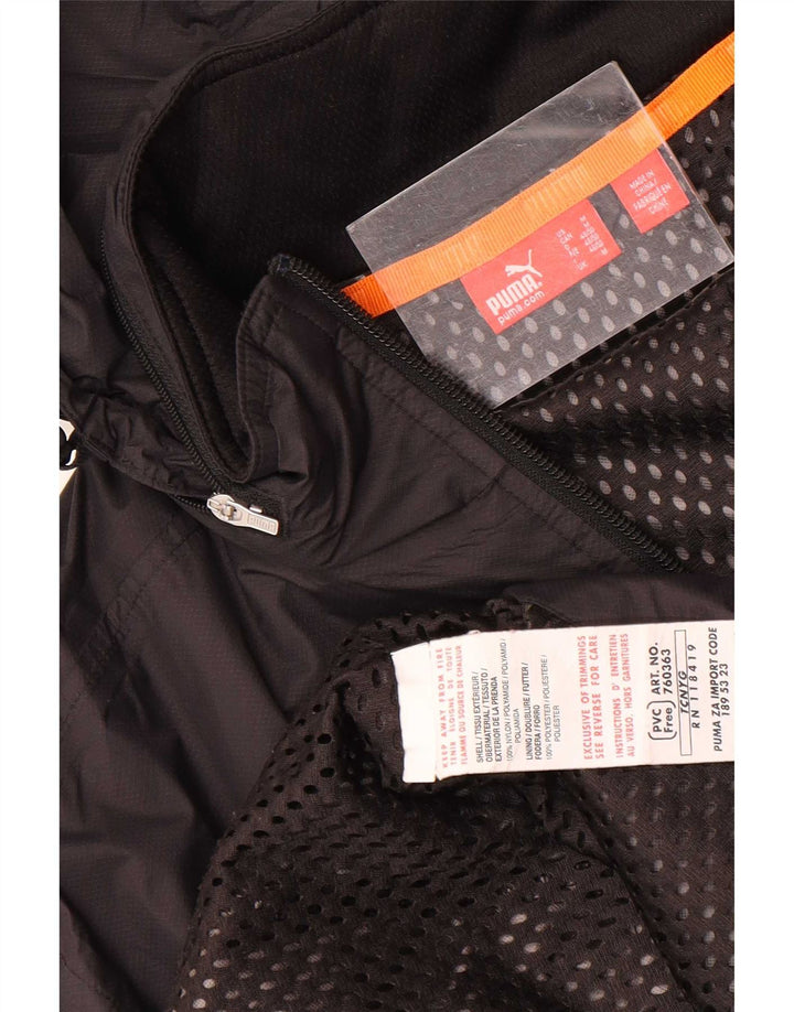 Jaqueta de chuva masculina Puma Graphic com capuz Reino Unido 38 médio preto nylon