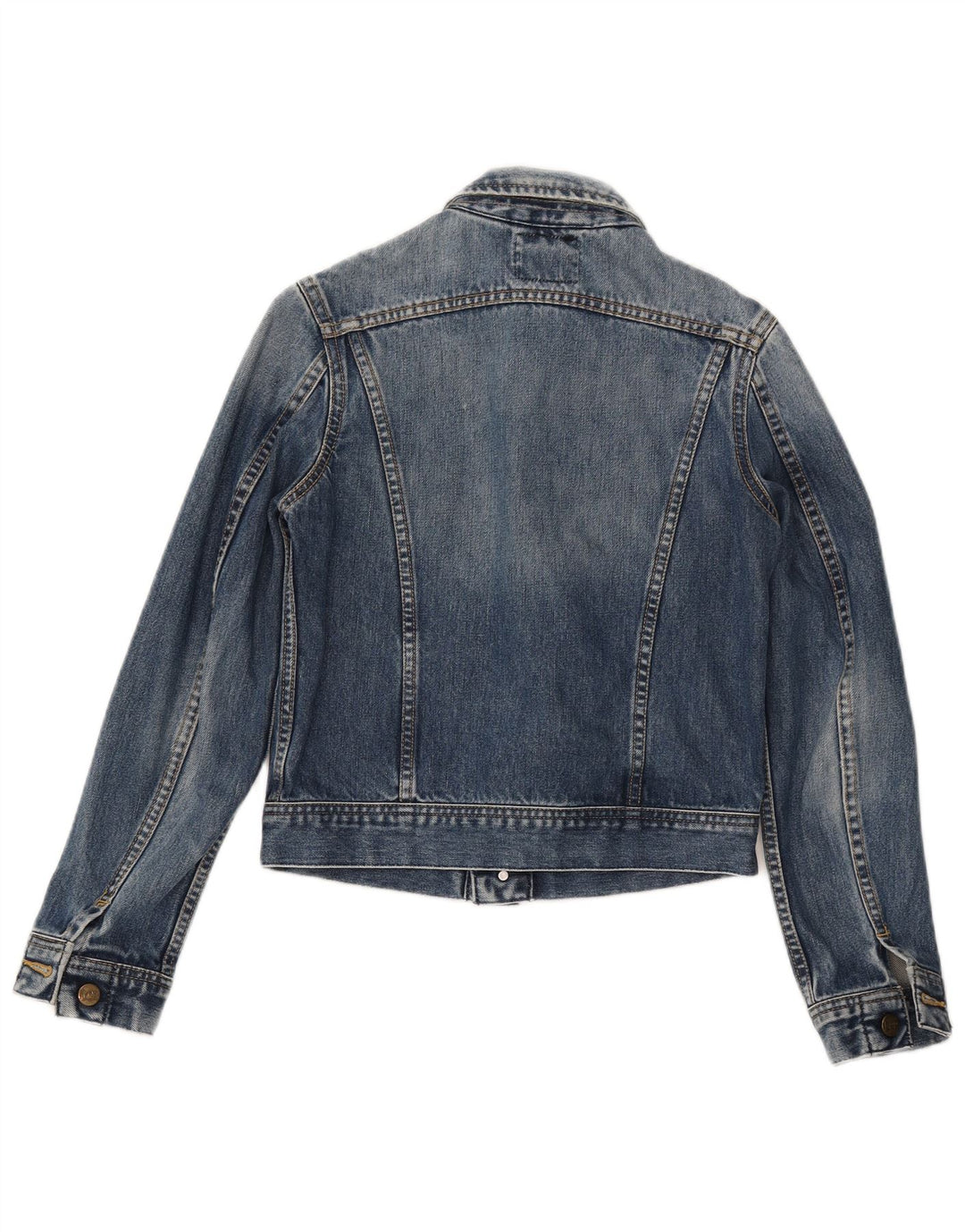 Lee Womens Crop Denim Jacket Reino Unido 10 pequeno algodão azul
