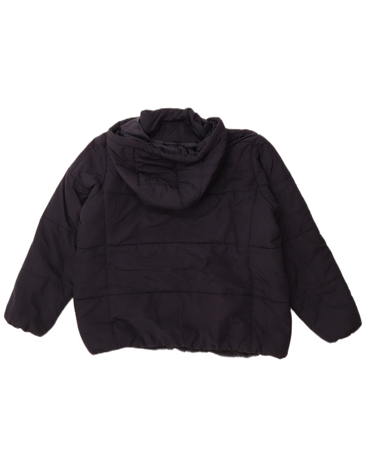 Jaqueta feminina acolchoada com capuz Marks & Spencer Reino Unido 18 XL azul marinho poliéster