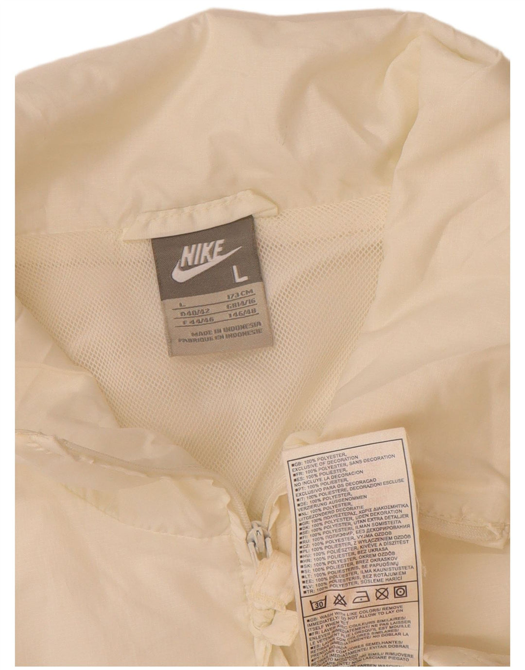 Nike Womens Tracksuit Top Jacket UK 14/16 Grande Branco Poliéster