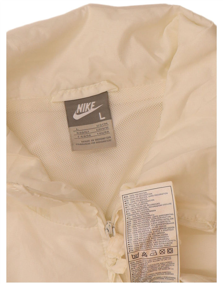 Nike Womens Tracksuit Top Jacket UK 14/16 Grande Branco Poliéster