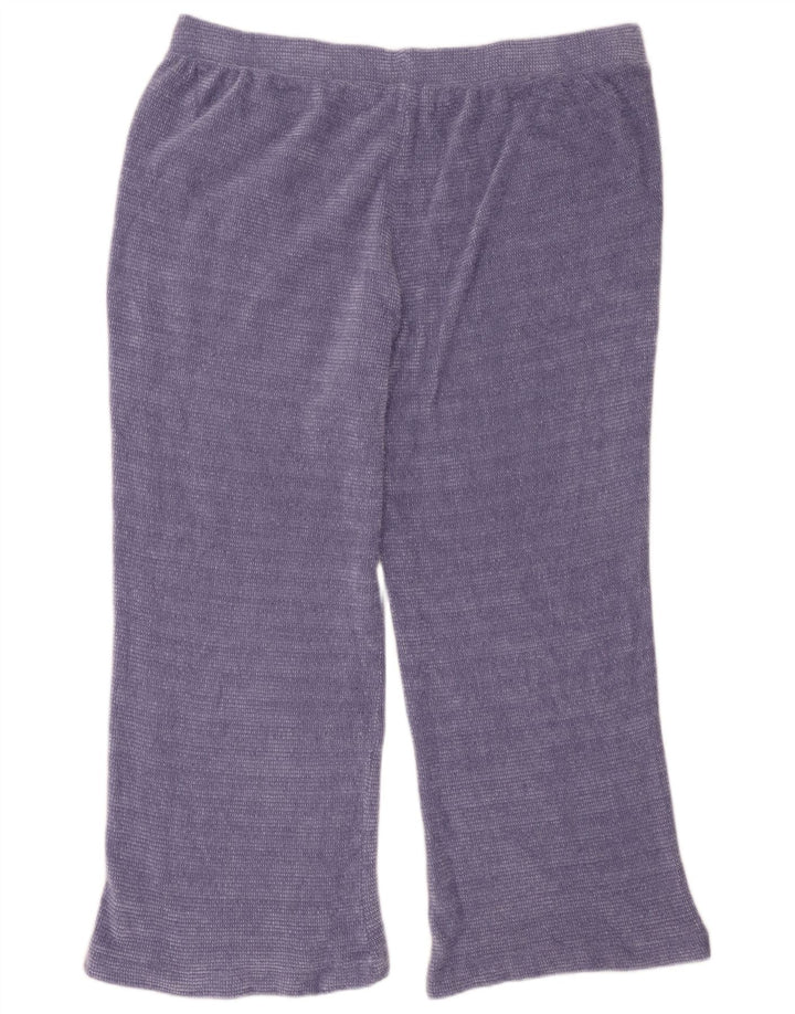 Calça de treino feminina de malha Marks & Spencer Reino Unido 18 XL roxo poliéster