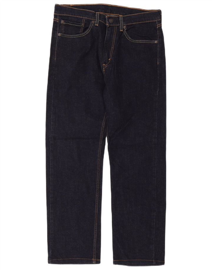 Jeans retos masculinos Levi's W32 L32 algodão azul marinho