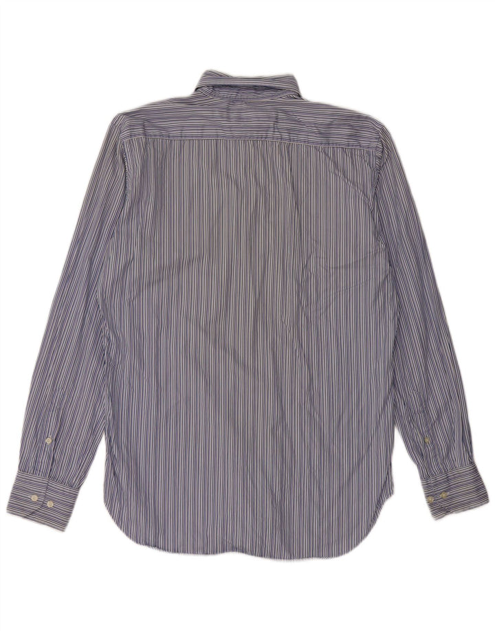 Camisa masculina Etro tamanho 40 algodão listrado azul médio