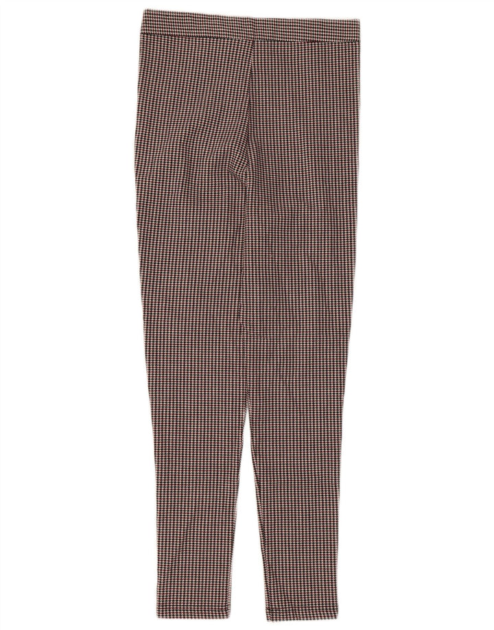 ZARA Calça feminina slim terno médio W28 L27 houndstooth multicolorido