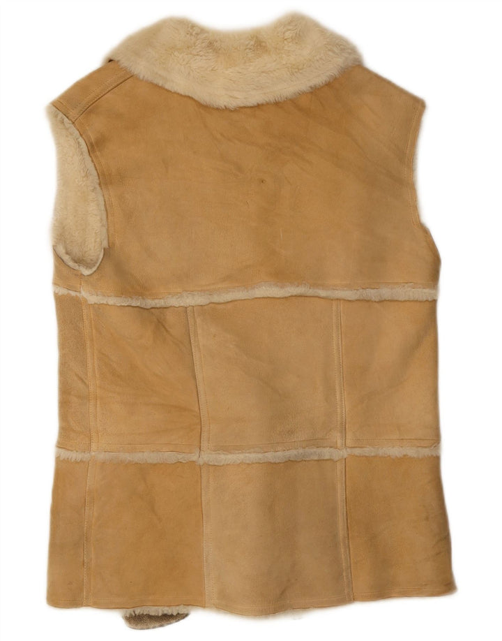 Colete feminino vintage shearling IT 44 bege médio