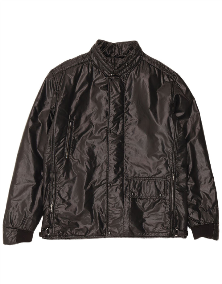Jaqueta acolchoada masculina vintage IT 56 3XL algodão preto
