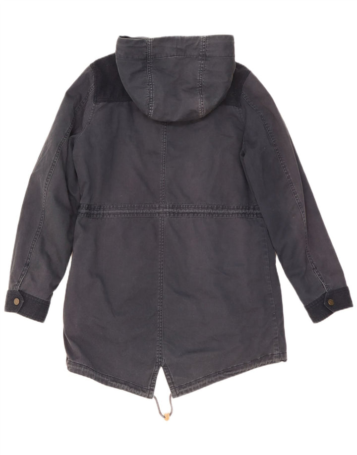Jaqueta Parka com capuz feminina Fat Face Reino Unido 14 poliéster azul marinho médio