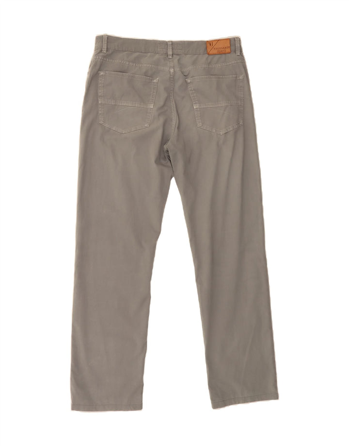 TRUSSARDI Mens Straight Casual Trousers W36 L30  Grey Cotton Vintage Trussardi and Second-Hand Trussardi from Messina Hembry 