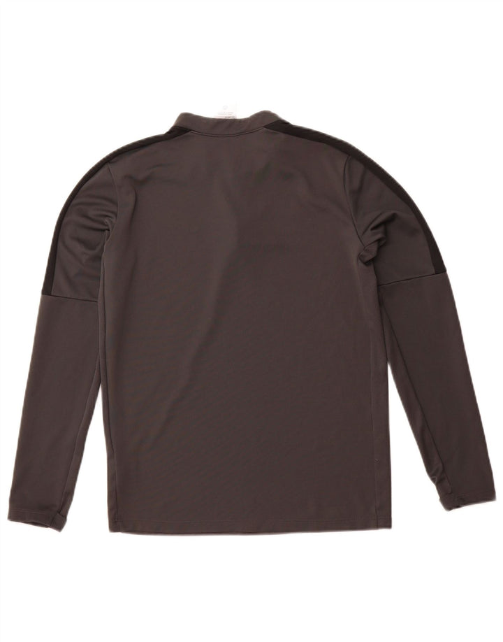 Top Nike Boys Dri Fit manga comprida 12-13 anos grande cinza colorblock