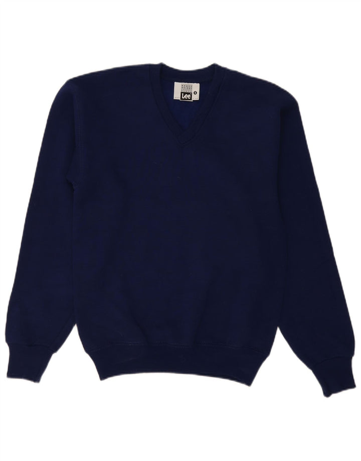 Lee moletom masculino jumper pequeno algodão azul marinho