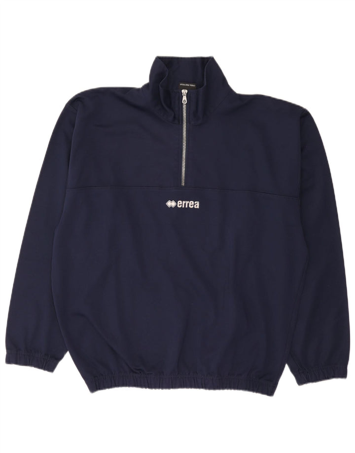 Suéter masculino Errea com zíper e gola grande poliéster azul marinho