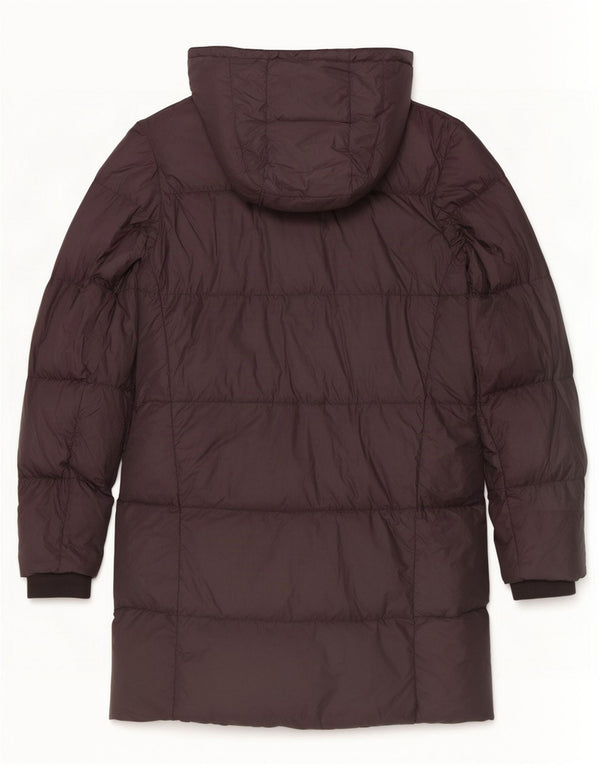 Casaco acolchoado com capuz feminino Jack Wills Reino Unido 8 poliéster cinza pequeno