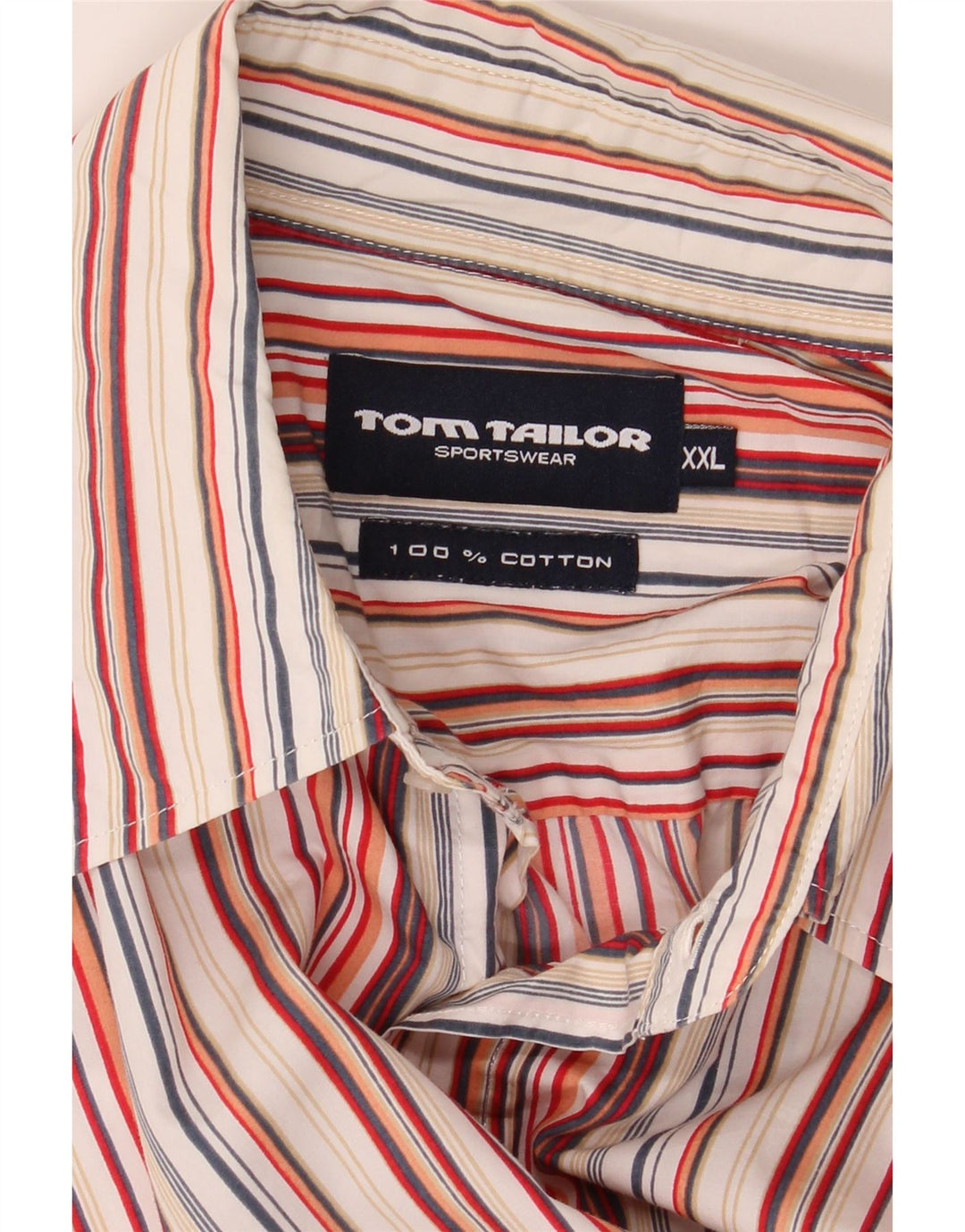 Camisa masculina de manga curta TOM TAILOR 2XL algodão listrado multicolorido