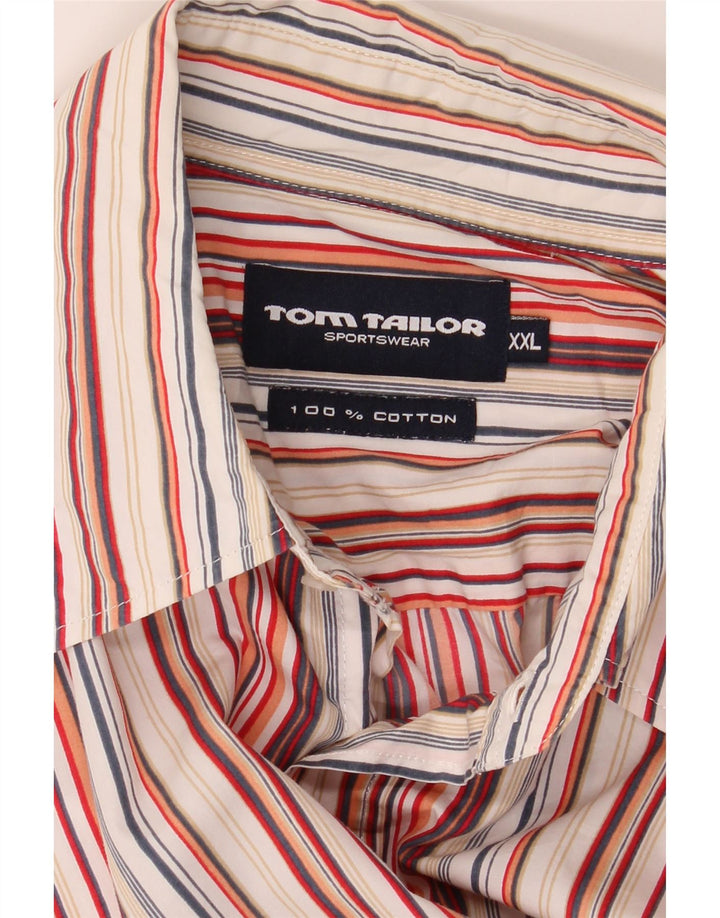 Camisa masculina de manga curta TOM TAILOR 2XL algodão listrado multicolorido