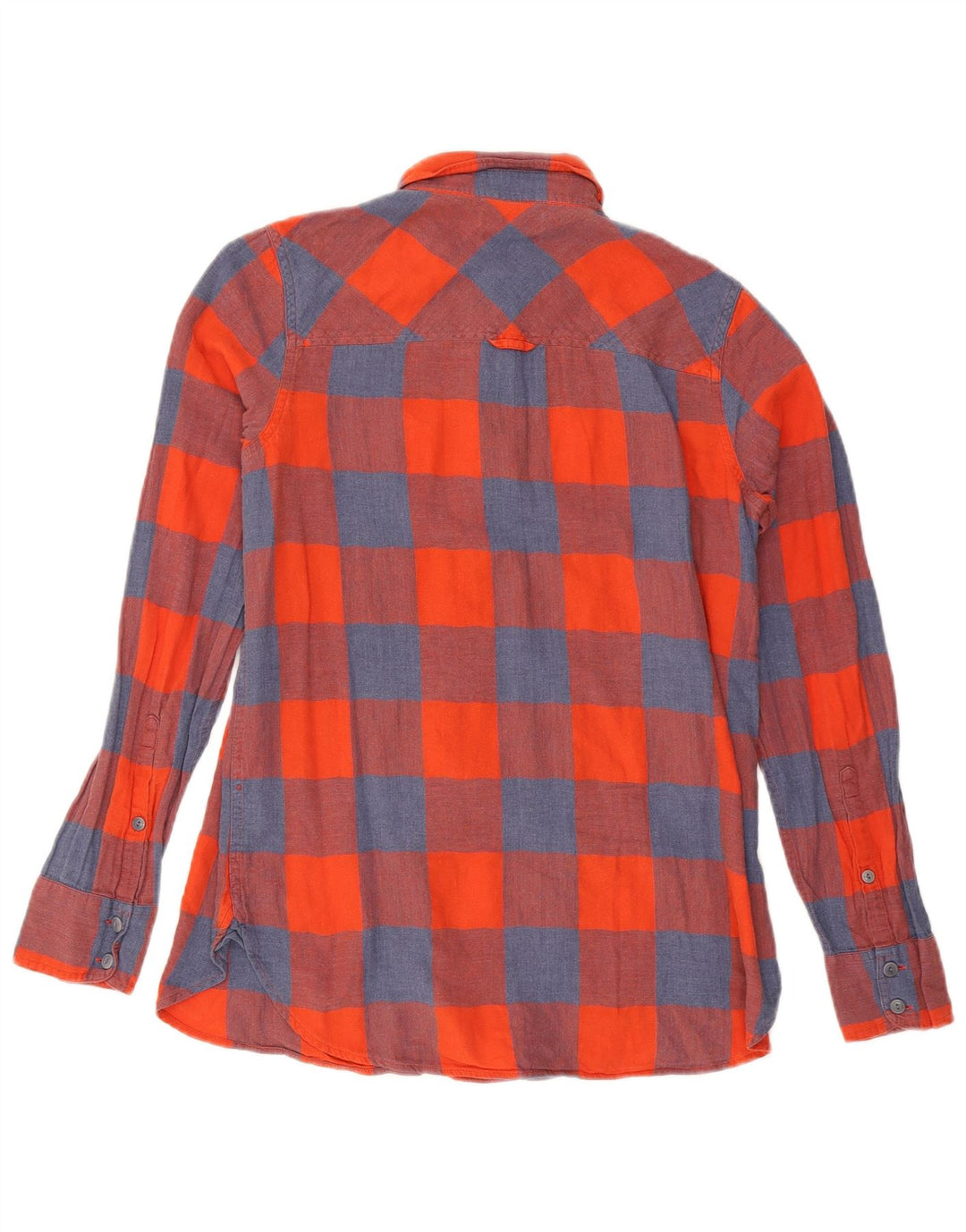 Camisa feminina de flanela J. Crew US 4 pequena xadrez vermelha de algodão