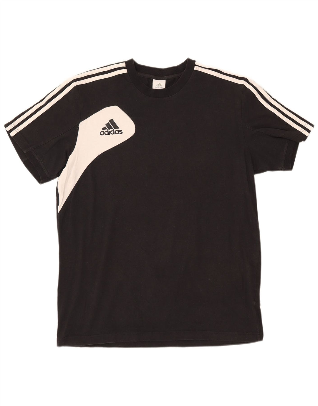 Camiseta masculina Adidas UK 42/44 grande algodão colorblock preto