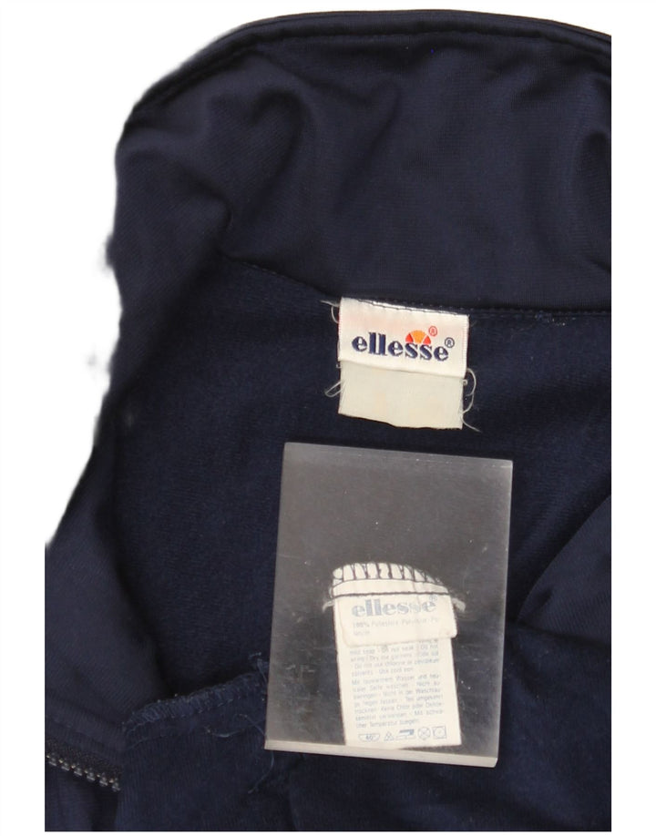 ELLESSE Jaqueta masculina de agasalho gráfico grande poliéster azul marinho