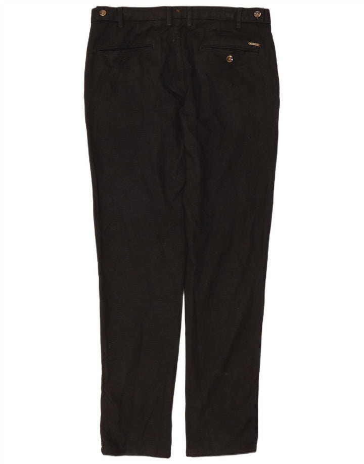 Zara Mens Slim Chino Calças EU 40 Médio W31 L30 Poliéster Preto