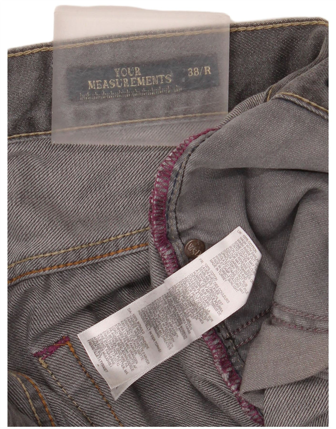 Jeans retos masculinos White Stuff W38 L32 algodão cinza