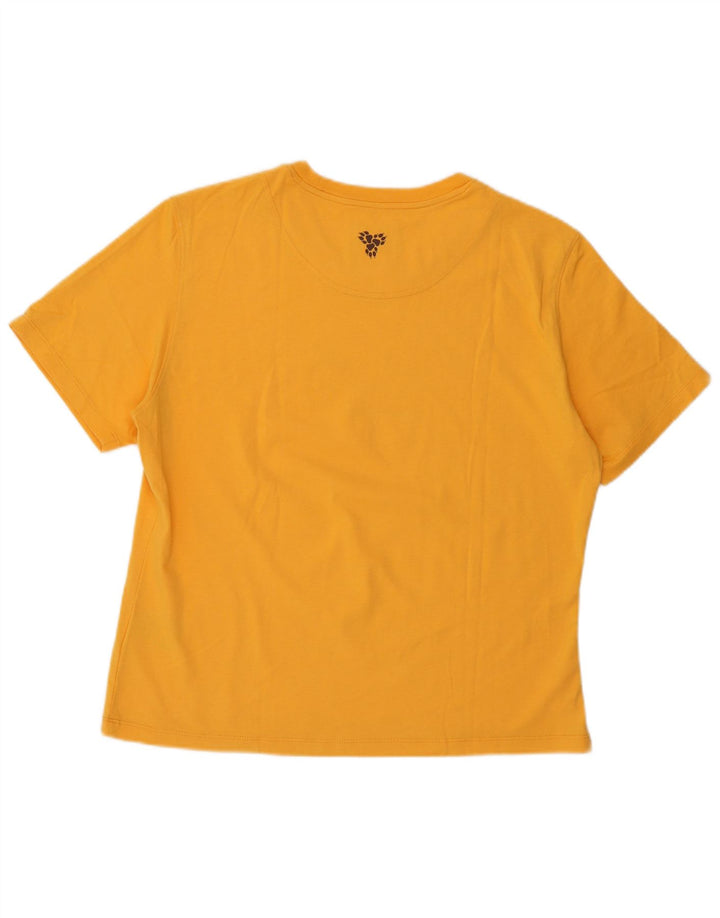 Camiseta feminina JACK WOLFSKIN com estampa gráfica UK 18 XL algodão amarelo