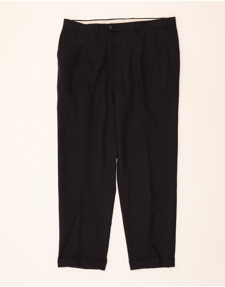 Calça masculina Marks & Spencer Pegged Suit W40 L33 azul marinho poliéster