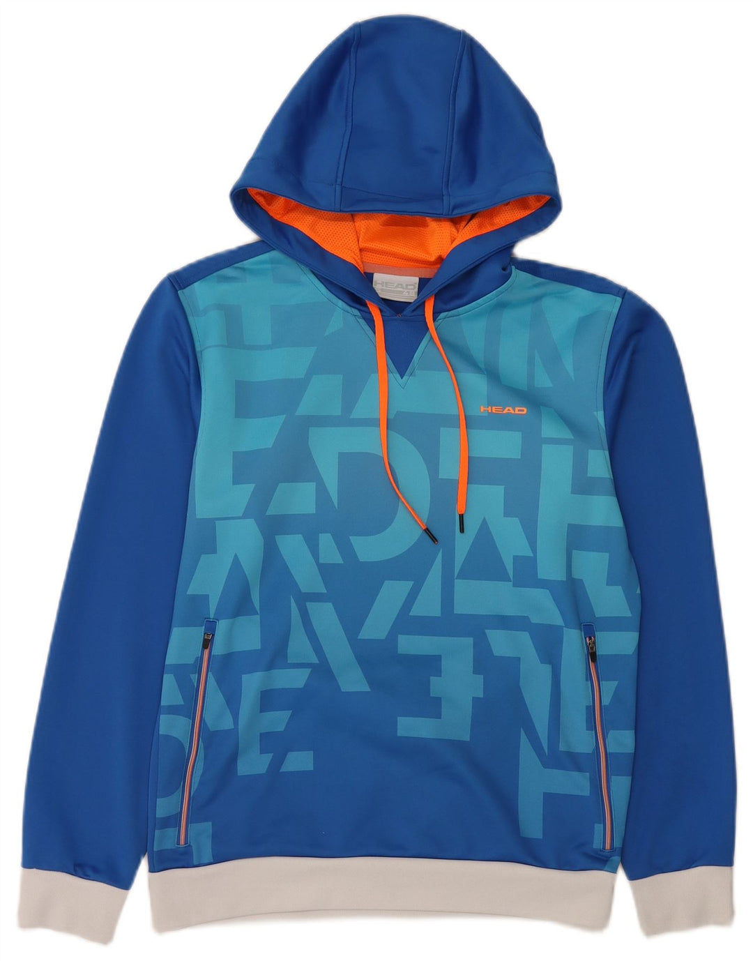 HEAD Mens Gráfico Hoodie Jumper IT 48 Poliéster Azul Pequeno