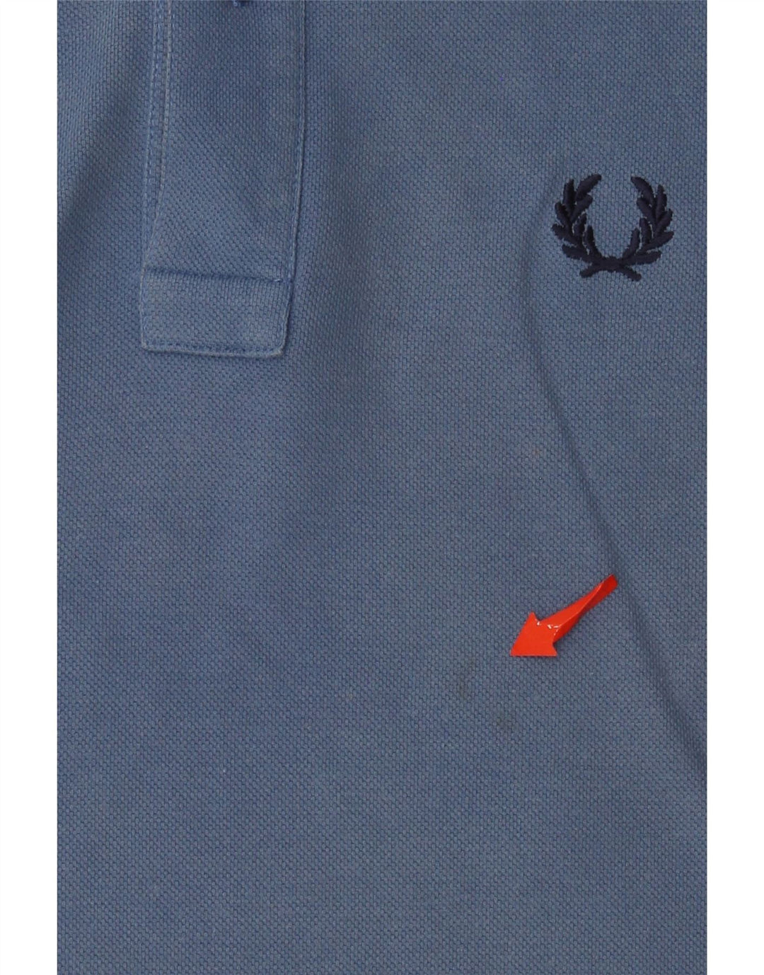 Camisa polo masculina Fred Perry pequena azul algodão
