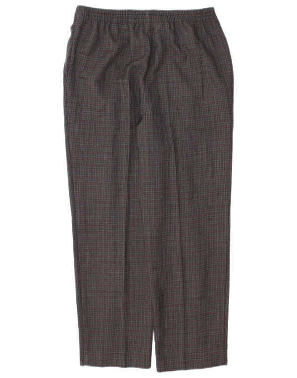Marks & Spencer Womens Casual Trousers UK 10 Small W27 L28 Black Check