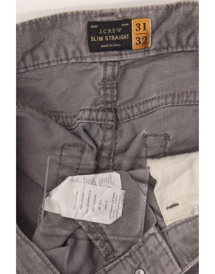 J. CREW Mens Slim Straight Casual Trousers W31 L32 Grey Cotton Vintage J. Crew and Second-Hand J. Crew from Messina Hembry 